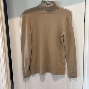 Boston Proper Tan Lightweight Sweater Turtleneck- Medium